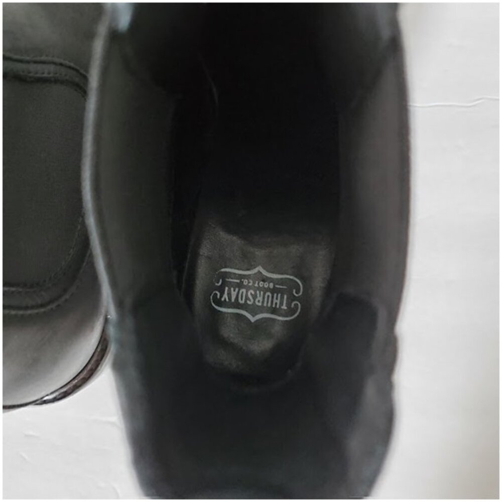 Thursday Knockout Black Matte Leather Boots Chelsea Rubber Lug Sole Moto Size 9 - Picture 10 of 12